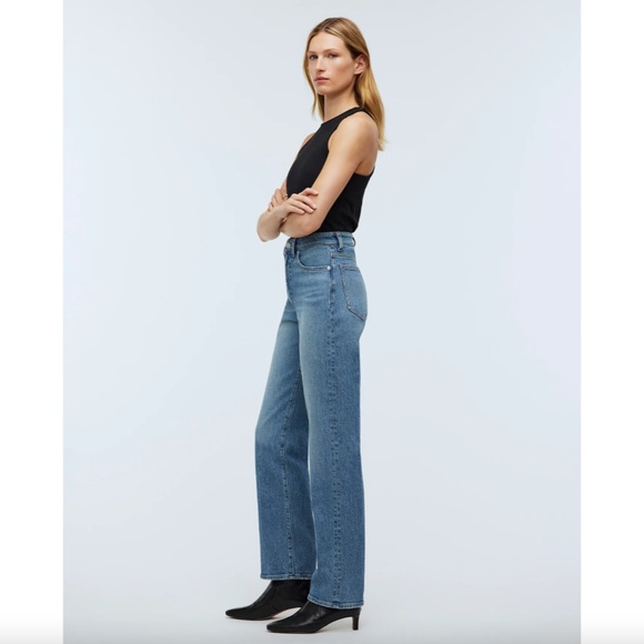 Madewell The '90s Straight Jean in Rondell Wash, Raw Hem, High Rise, Size 28 - Picture 9 of 10